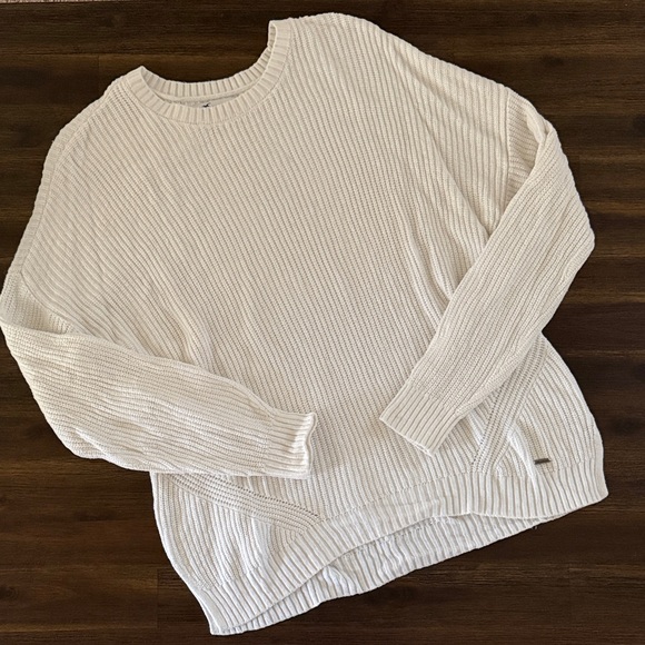 Hollister Sweaters - Hollister Cream White Knit Long Sleeve Sweater Large